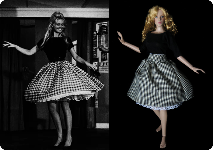 Brigitte Bardot-inspired outfit for Tonner Supergirl