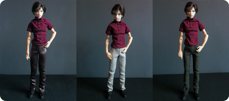 Petworks Boys and Male album (男子図鑑) sewing pattern: Eight in slim-fit trousers.