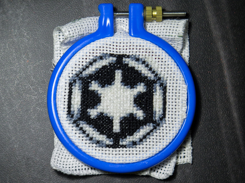 Star Wars Galactic Empire emblem in cross stitch