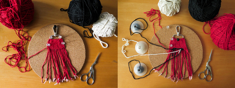 Simple Galactic Empire emblem in macrame: process