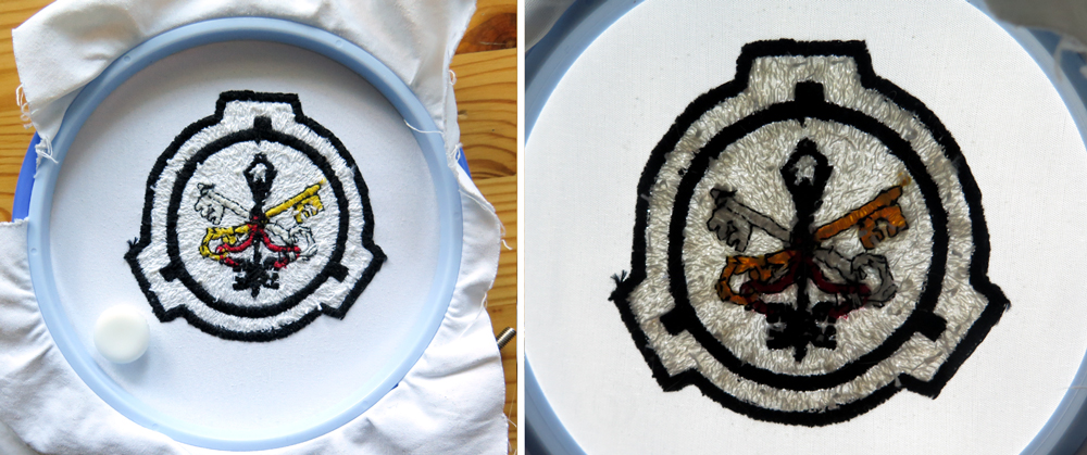 SCP (Vatican) patch: embroidery finished