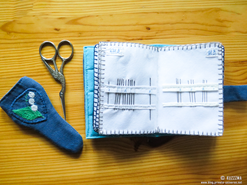 Needlebook pages and scissors case