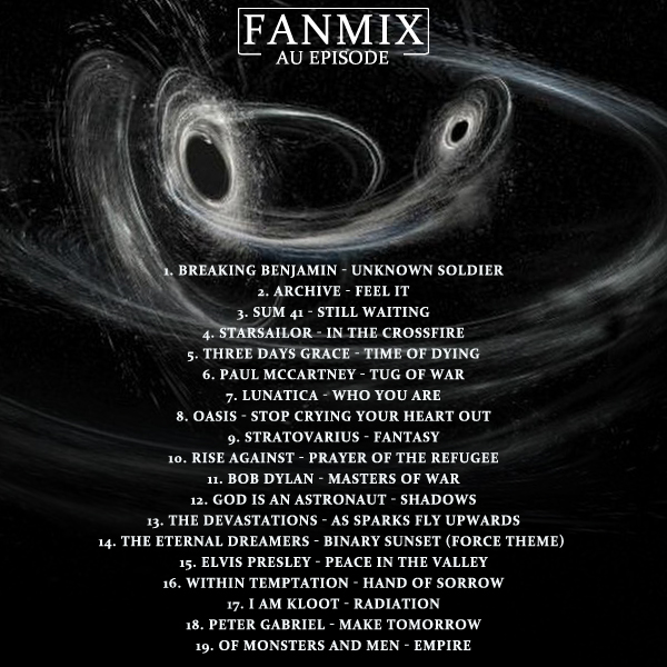 In the Crossfire fanmix tracklist