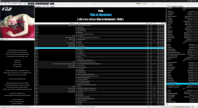 foobar2000 in 2009-2020 - black-blue custom theme for Brumal config, album mode, lyrics, playlists