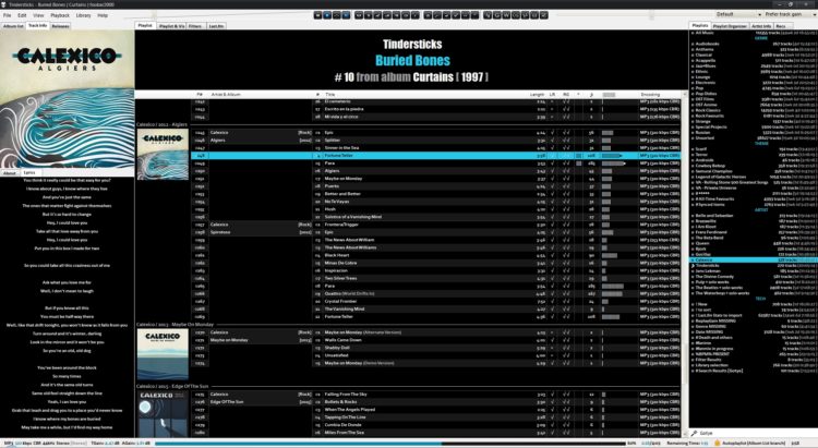 foobar2000 in 2021 - black-blue custom theme for heavily modded Azrael 5.8 config, album mode, lyrics & playlists