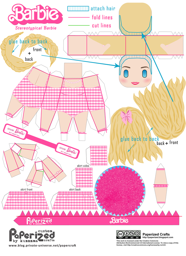 How-to build Stereotypical Barbie papertoy