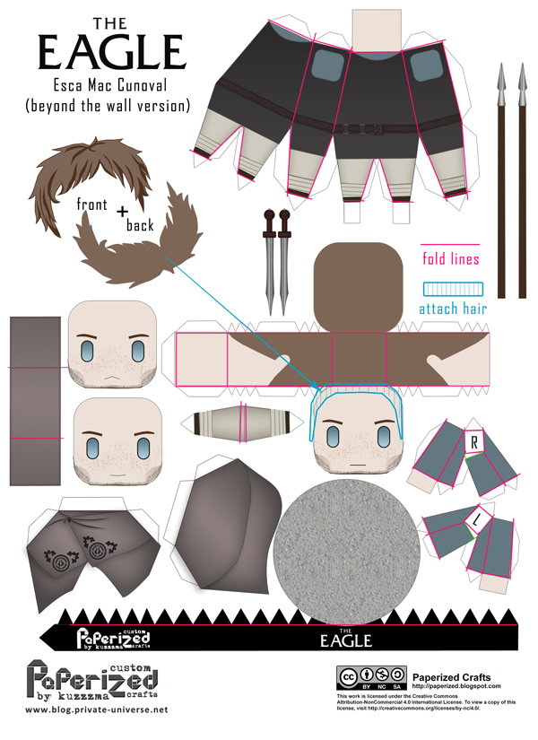 The Eagle of the Ninth papertoys - Esca Mac Cunoval beyond the wall how-to