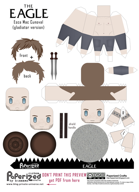 The Eagle of the Ninth papertoys - Gladiator Esca Mac Cunoval preview