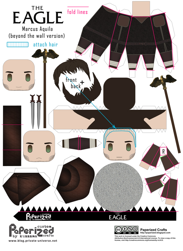 The Eagle of the Ninth papertoys - Marcus Aquila beyond the wall how-to