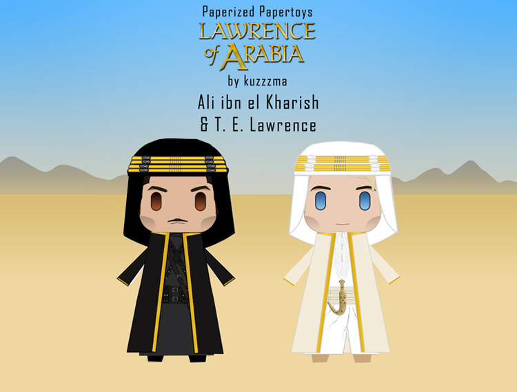 Lawrence of Arabia - Sherif Ali ibn el Kharish & Lawrence papertoys