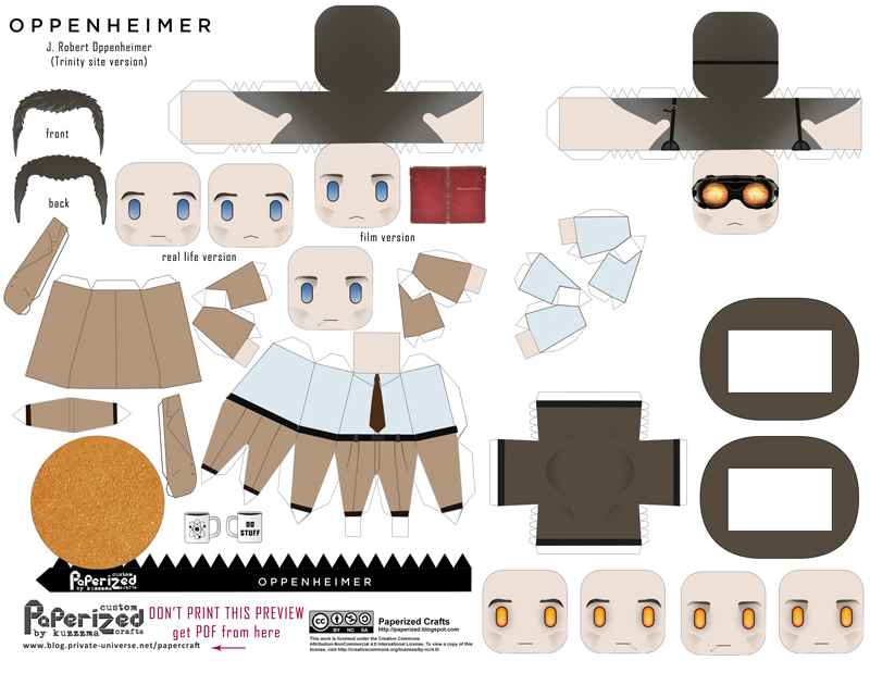Oppenheimer papertoy (Trinity Site version) pattern preview
