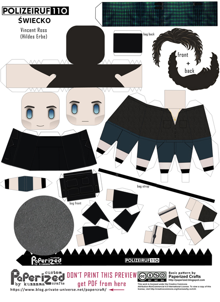 Polizeiruf 110 Vincent Ross papertoy template preview (episode Hildes Erbe)