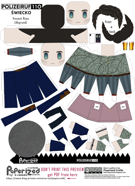 Preview of Polizeiruf 110 Vincent Ross papertoy (ep. Abgrund)