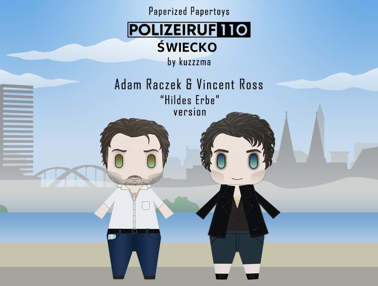 Polizeiruf 110 Adam Raczek and Vincent Ross papertoys (ep. Hildes Erbe)