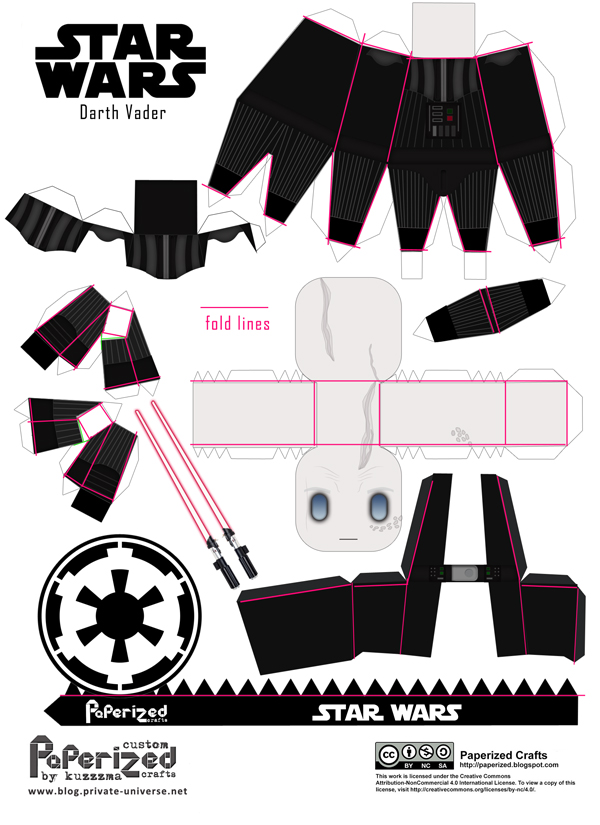 Paperized Star Wars paper toy -Darth Vader template how-to