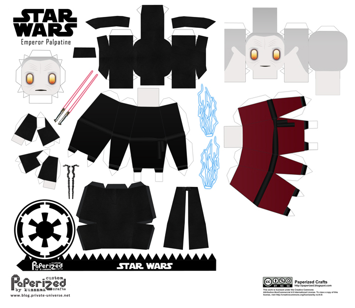 Paperized Star Wars paper toy - Emperor Palpatine pattern preview