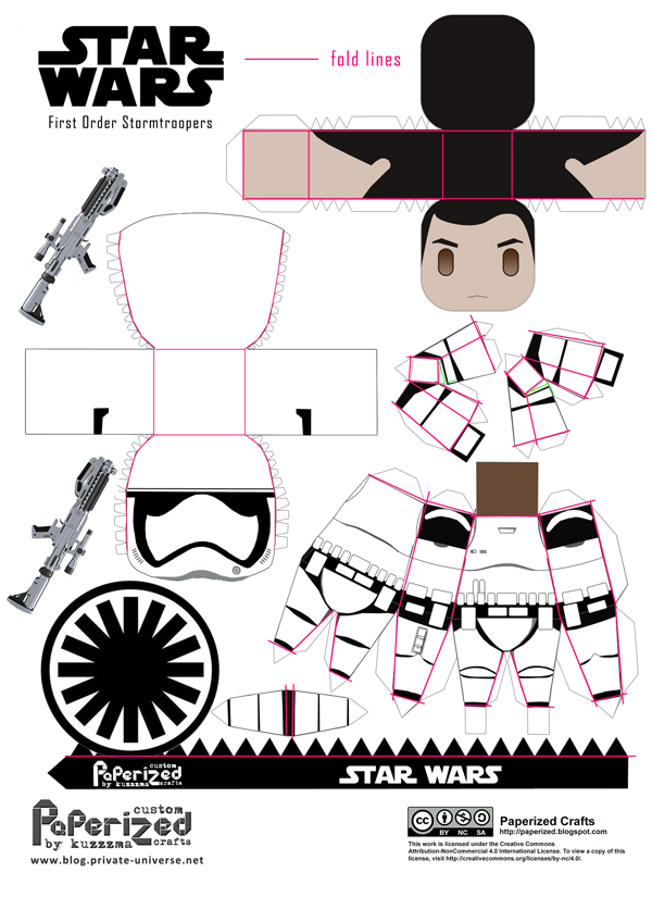 Paperized Star Wars paper toy - Stormtrooper template how-to