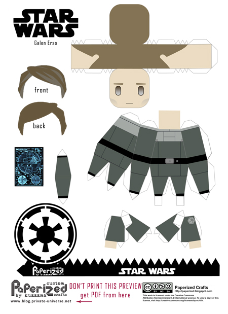 Paperized Star Wars paper toy - Galen Erso pattern preview