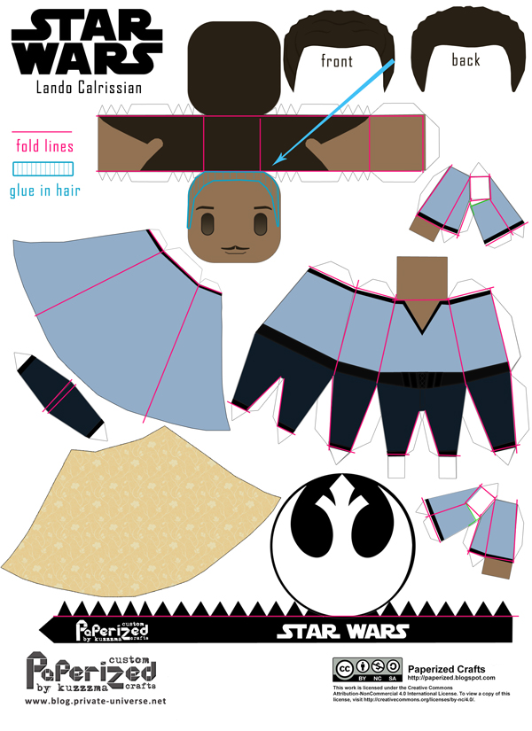 Paperized Star Wars paper toy - Lando Calrissian template how-to