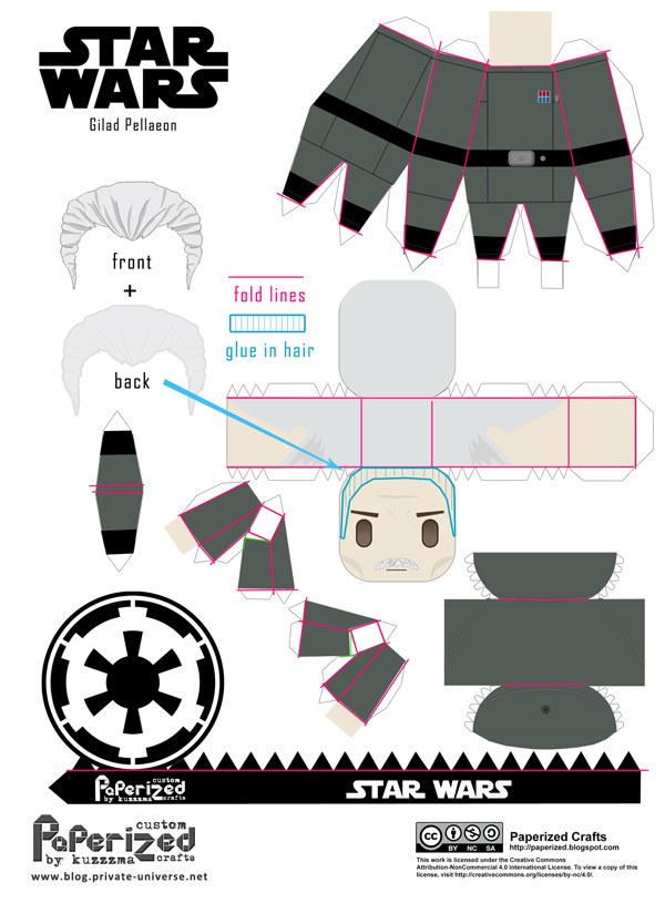 Paperized Star Wars paper toy - Pellaeon template how-to
