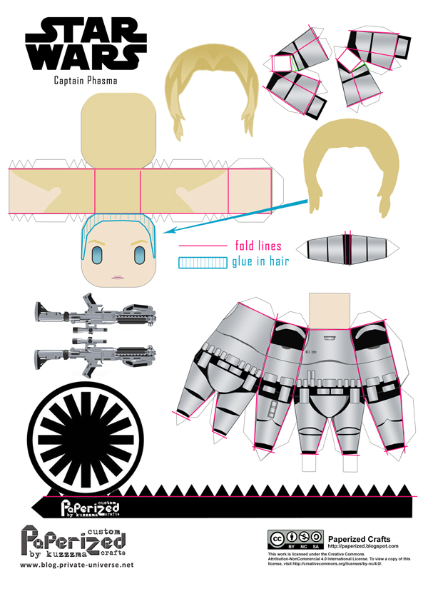 Paperized Star Wars paper toy - Phasma template how-to