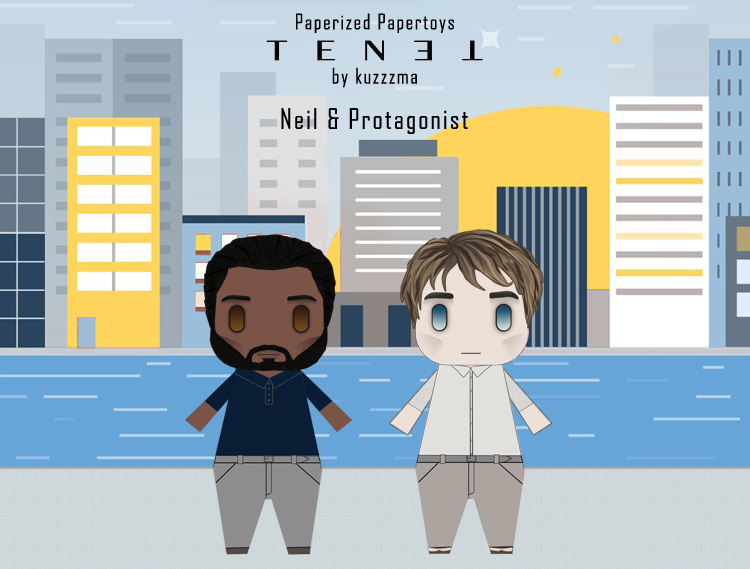 Tenet papertoys: Neil & Protagonist