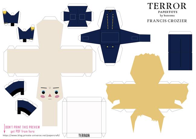 Francis Crozier in Dress coat papertoy