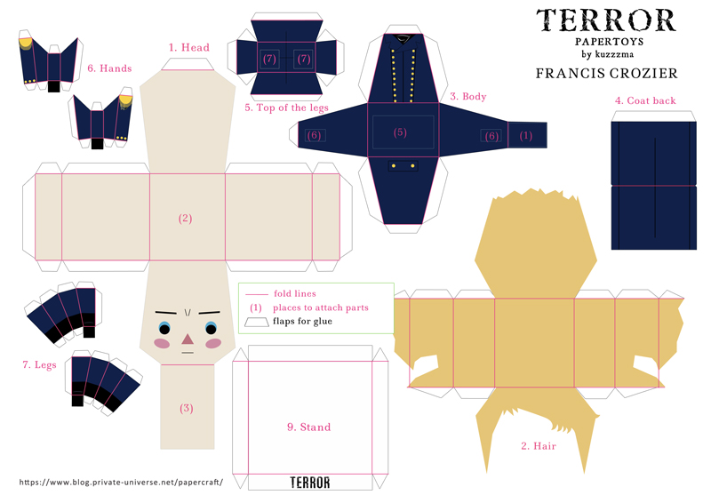 How to build papertoy of Francis Crozier