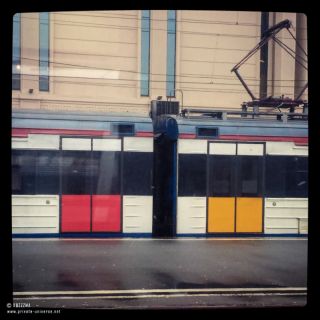 Mondrian art inspired train